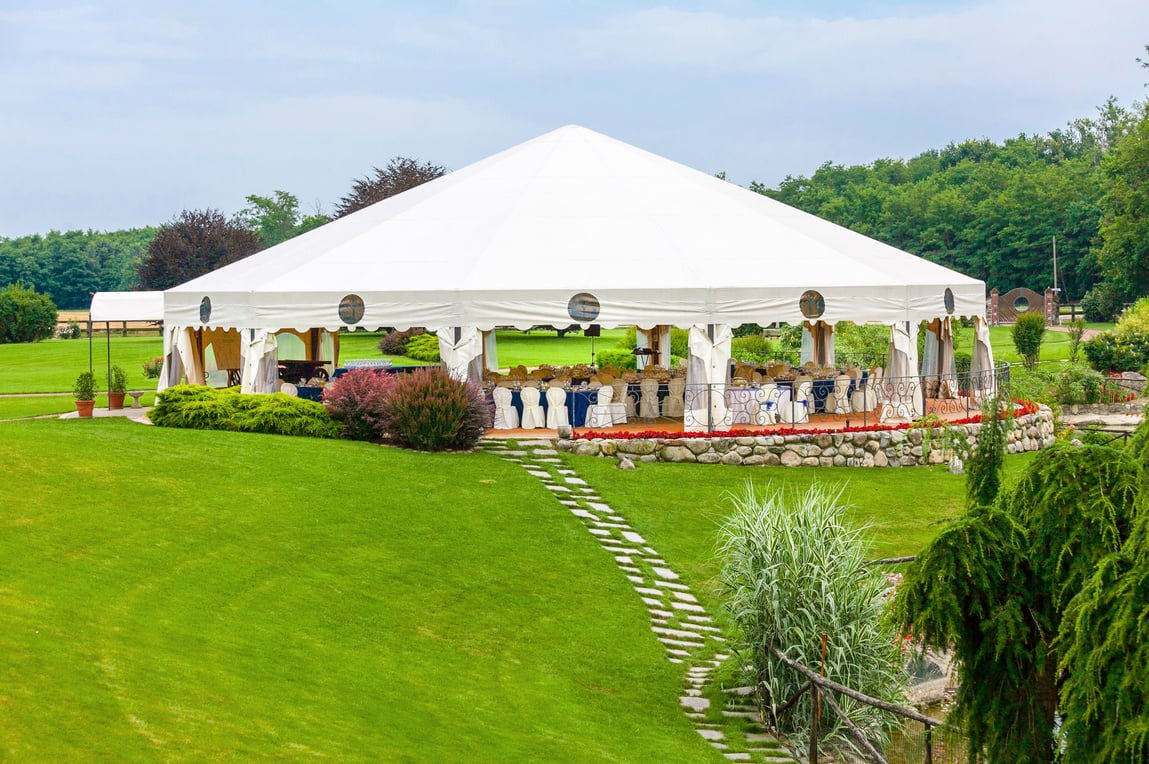 Outdoor wedding reception